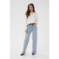 Lockere High-Waist-Jeans mit weitem Bein