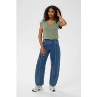 Weite Jeans mit Ziernaht