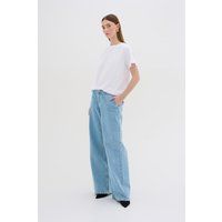 Hochtaillierte Jeans mit weitem Bein
