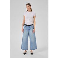 Hochgeschnittene Wide-Leg Cropped-Jeans