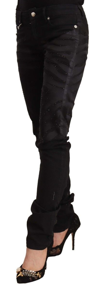Verzierte Skinny Jeans mit Animal-Print