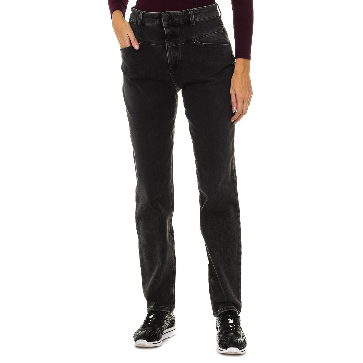 Hochtaillierte Slim Stretch-Jeans