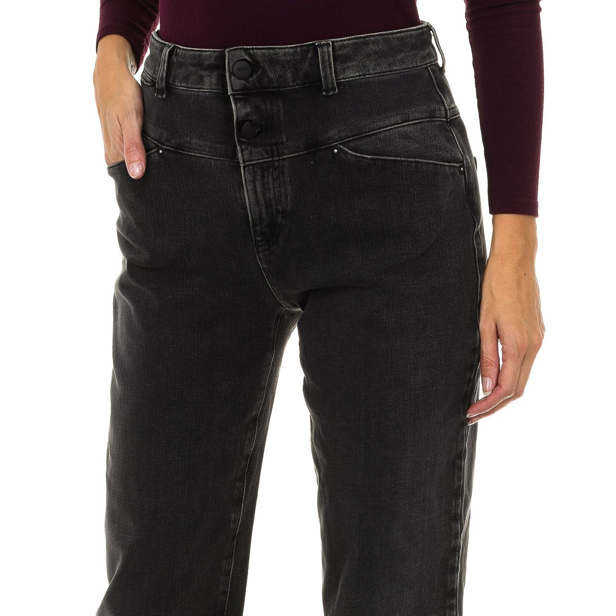 Hochtaillierte Slim Stretch-Jeans