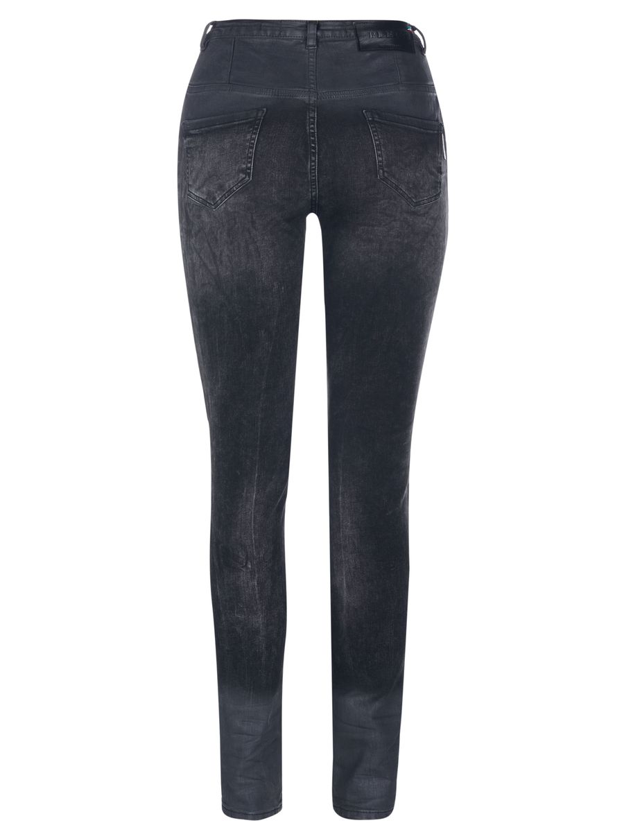 Hochtaillierte Skinny-Jeans mit Waschung
