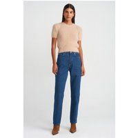 Hochtaillierte Jeans mit geradem Bein