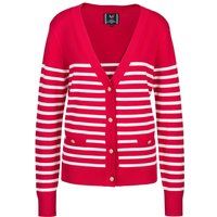 Gestreifter Cardigan mit V-Ausschnitt