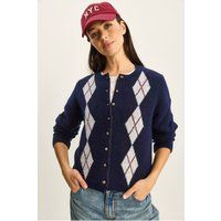 Klassischer Cardigan mit Rautenmuster