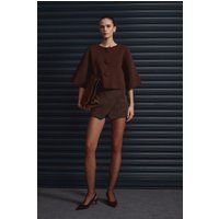 Strukturierter Cropped-Cardigan in Boxy-Passform
