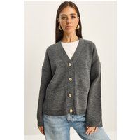 Oversize-Cardigan mit V-Ausschnitt