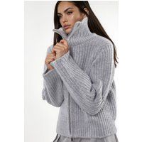 Grobstrick-Cardigan mit Reißverschluss
