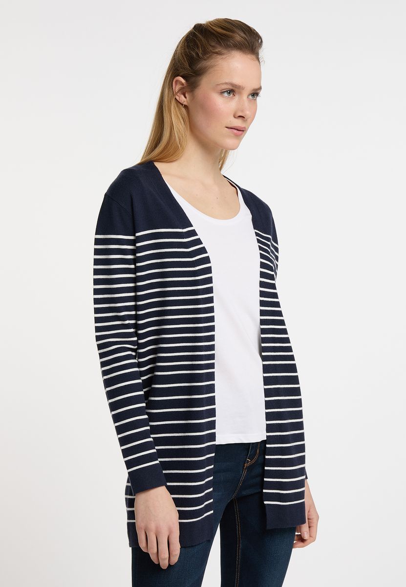 Gestreifter Maritimer Cardigan ohne Verschluss