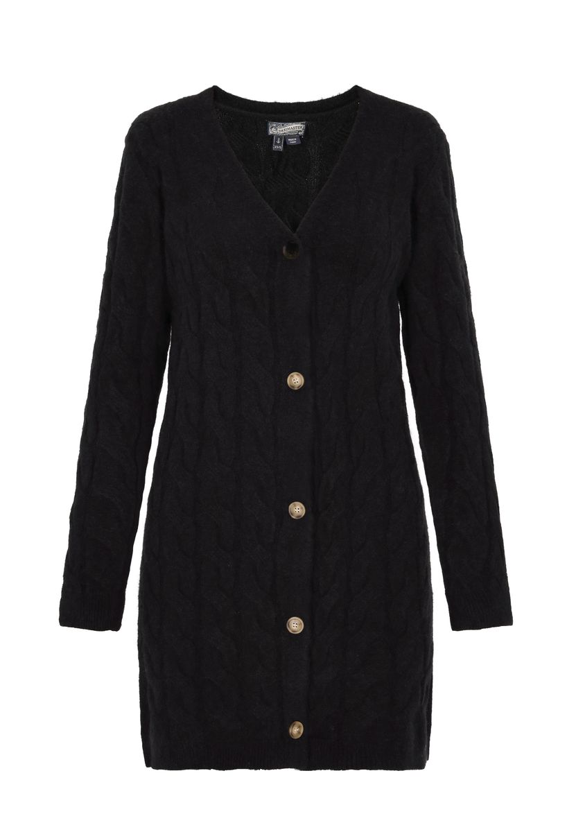 Klassischer langer Cardigan mit Zopfmuster