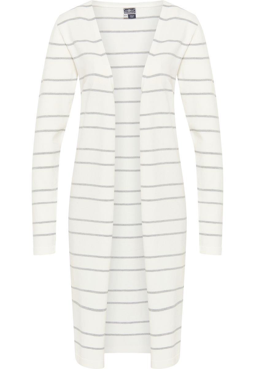 Langer gestreifter offener Cardigan