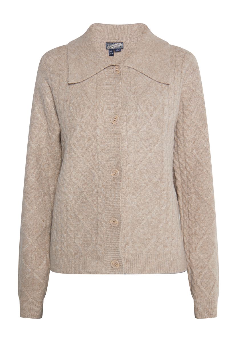 Zopfstrickjacke mit Kragen