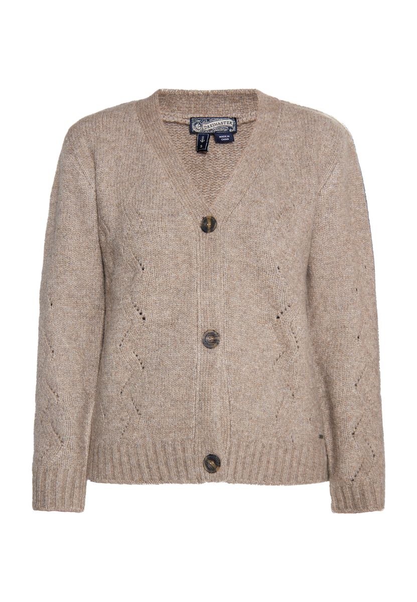 Strickjacke mit Wellenmuster und Wollanteil