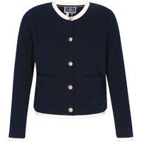 Strickjacke mit Kontrastbesatz