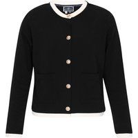 Elegante Strickjacke mit Kontrastpaspel