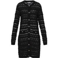 Lange Strickjacke mit Ajourmuster