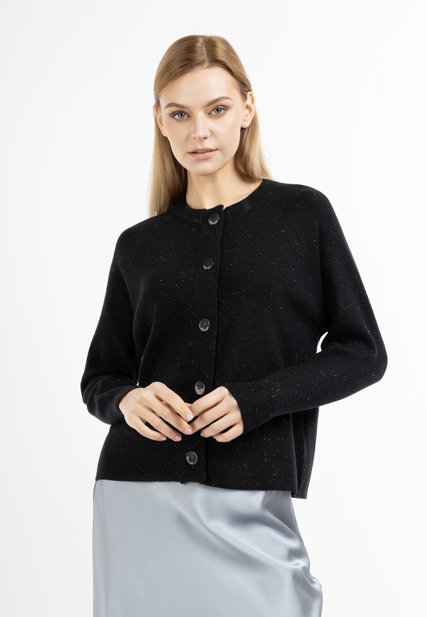 Weiche Strickjacke mit Metallic-Effekt