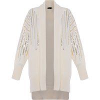 Paillettenbesetzte Offene Strickjacke