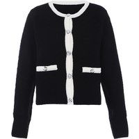 Elegantes kurzes Kontrast-Strickoberteil