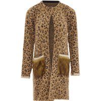 Offene Strickjacke mit Leopardenmuster