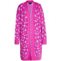 Flauschiger Long-Cardigan mit Leopardenmuster