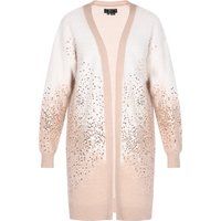 Lange Strickjacke mit Pailletten-Ombre