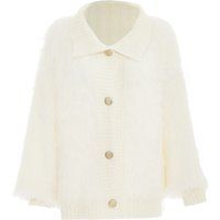Strukturierte Strickjacke mit Goldknöpfen