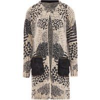 Langer Cardigan mit abstraktem Muster