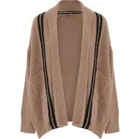 Strukturierte Strickjacke mit Kettenbesatz