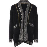 Strukturierte Strickjacke mit Kettenverzierung