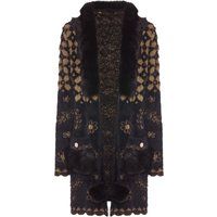 Eleganter Strickcardigan mit Kunstpelzbesatz