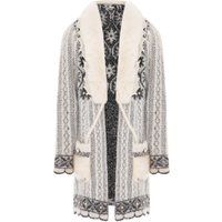 Aufwendig gemusterter langer Strickcardigan