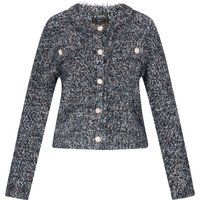 Bouclé-Strickjacke mit Metallic-Effekt