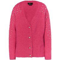 Oversized Strickjacke mit Perlenbesatz