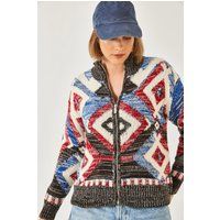 Strickcardigan mit geometrischem Muster