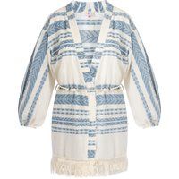 Boho-Kimono mit Ethnomuster und Fransen