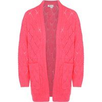 Langer Cardigan mit Lochstrick