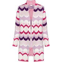 Langer offener Cardigan mit Grafikmuster