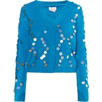 Strickjacke mit holografischen Pailletten