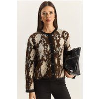 Strickjacke mit abstraktem Jacquard-Muster