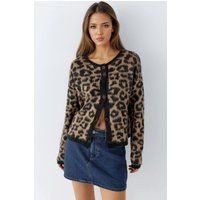 Strickjacke mit Leopardenmuster