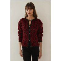 Lässiger Strickcardigan mit Leopardenmuster