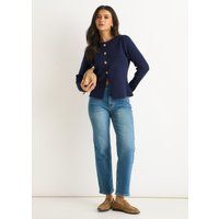 Rippstrick-Cardigan mit goldenen Knöpfen