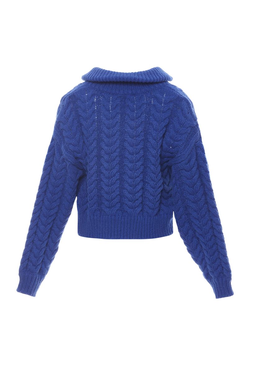 Zopfstrickjacke mit Reißverschluss