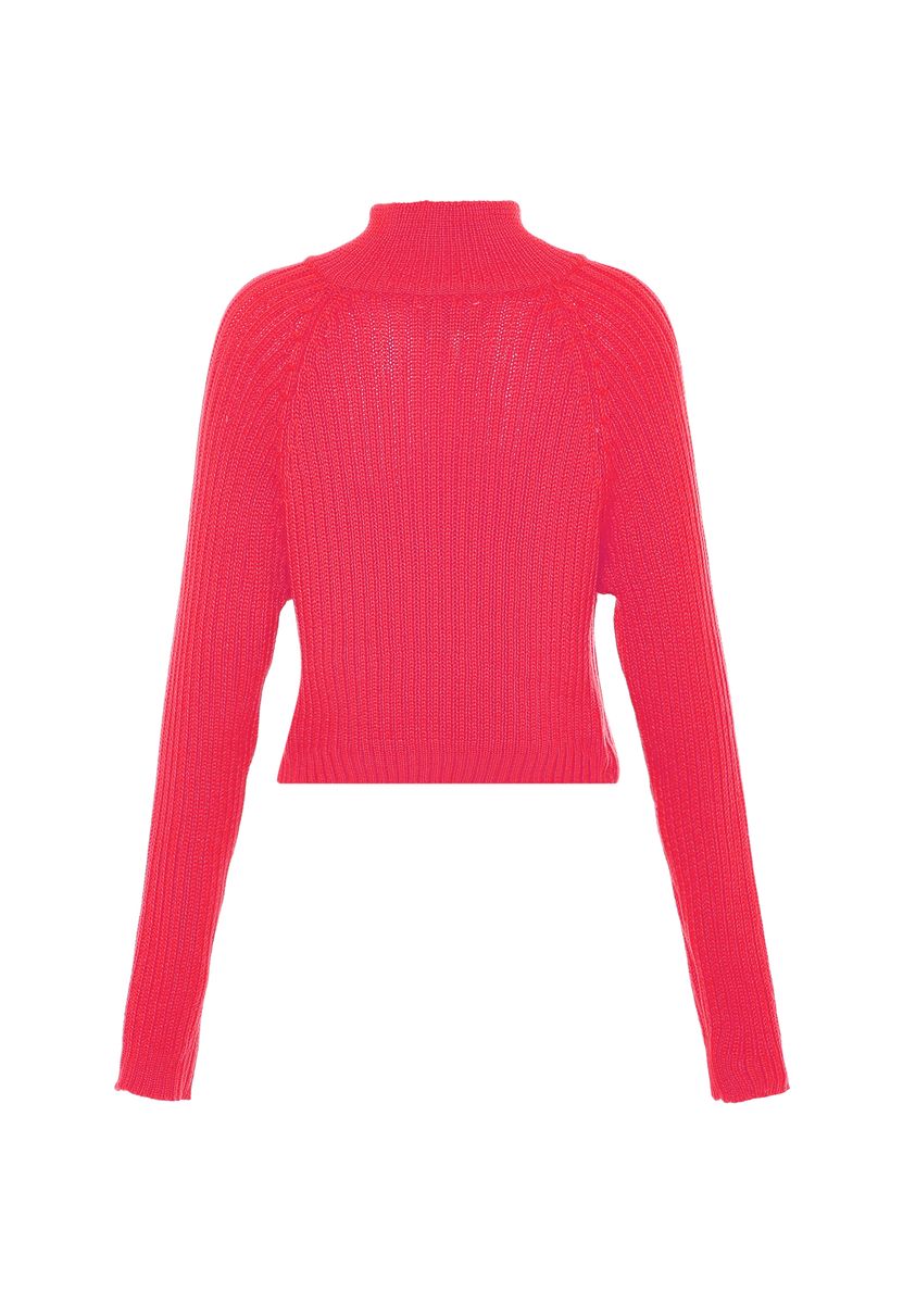 Kurze Rippstrick-Strickjacke mit Reißverschluss