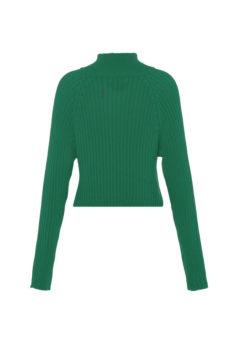 Grobgestrickte Zip-Strickjacke mit Raglanärmeln