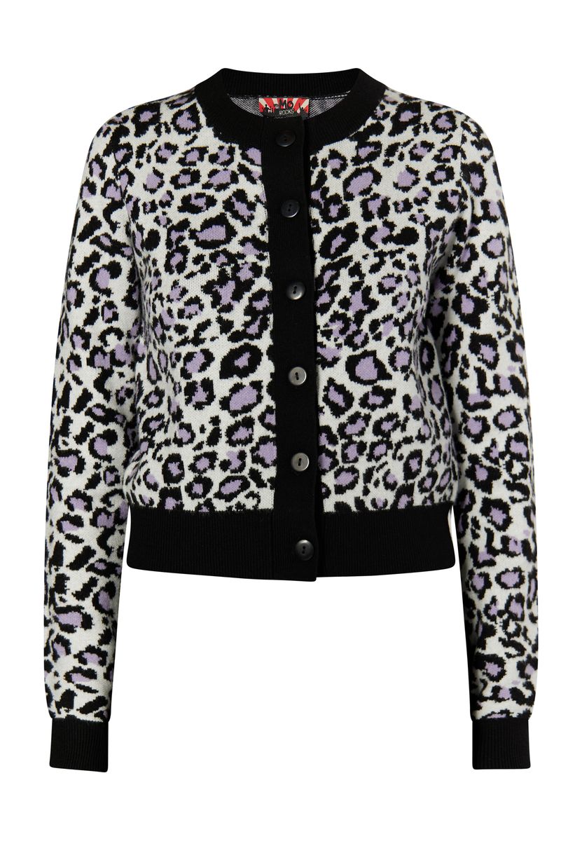 Strickjacke mit Leopardenmuster