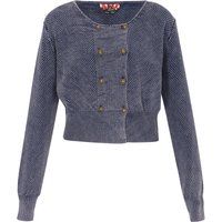 Zweireihige Kurzstrickjacke mit Knöpfen
